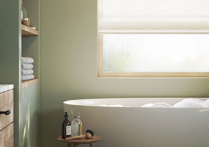 Pesaro Stripe Voile, White - Roman Blind - Image 5